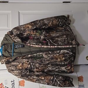 Realtree Ladies Large Camo Coat Jacket Pink Logo